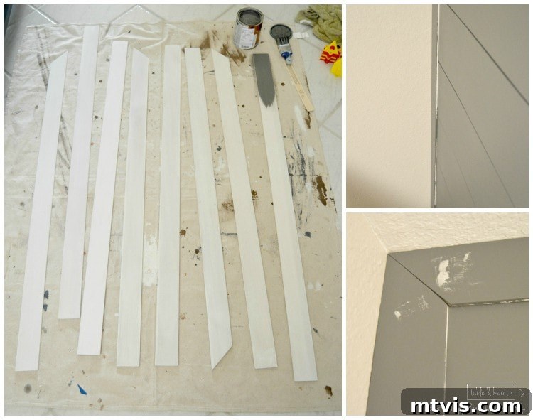 Build a Beautiful Wood Plank Accent Wall 9 Plank wall with elegant trim installed at the top and sides