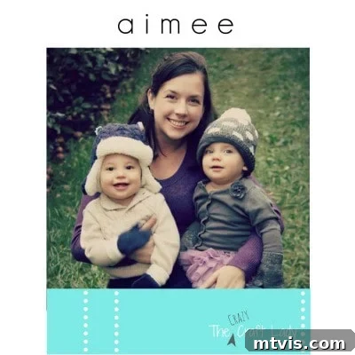 Honeycomb Shoe Organizer 3 The Crazy Craft Lady smiles while she poses outside with happy twin toddlers in knitted hats and sweaters. Her name, "aimee" is written above.