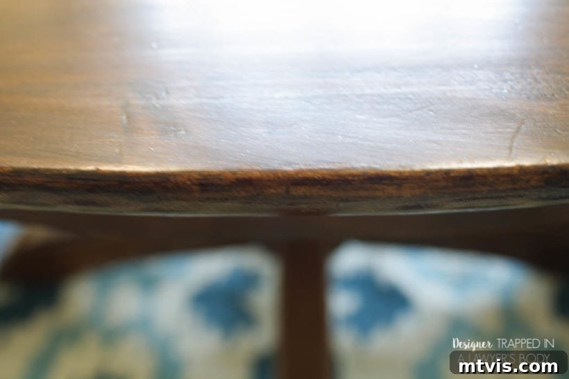 Easy Table Makeover: No Sanding, No Stripping 16 Perfectly refinished table edge, smooth and free of wear