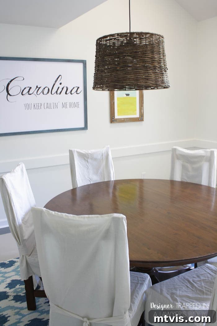 Easy Table Makeover: No Sanding, No Stripping 19 Blue and white dining room with beautifully refinished table