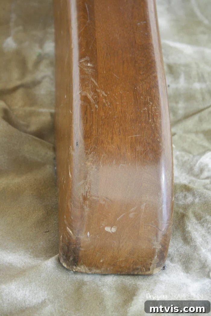 Easy Table Makeover: No Sanding, No Stripping 6 Scratched and worn table legs and pedestal base