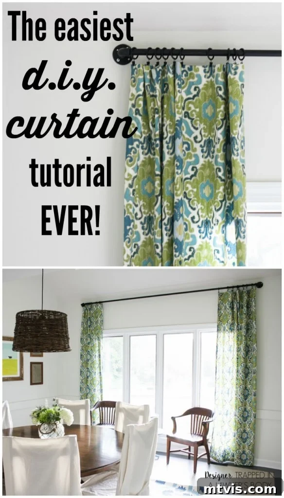 Transform your home with custom DIY curtains! This easy-to-follow tutorial by Designer Trapped in a Lawyer's Body will guide you through making beautiful, affordable window treatments.