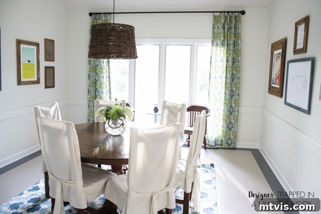 Close-up of elegant custom curtains, demonstrating the professional finish of this easy DIY project.