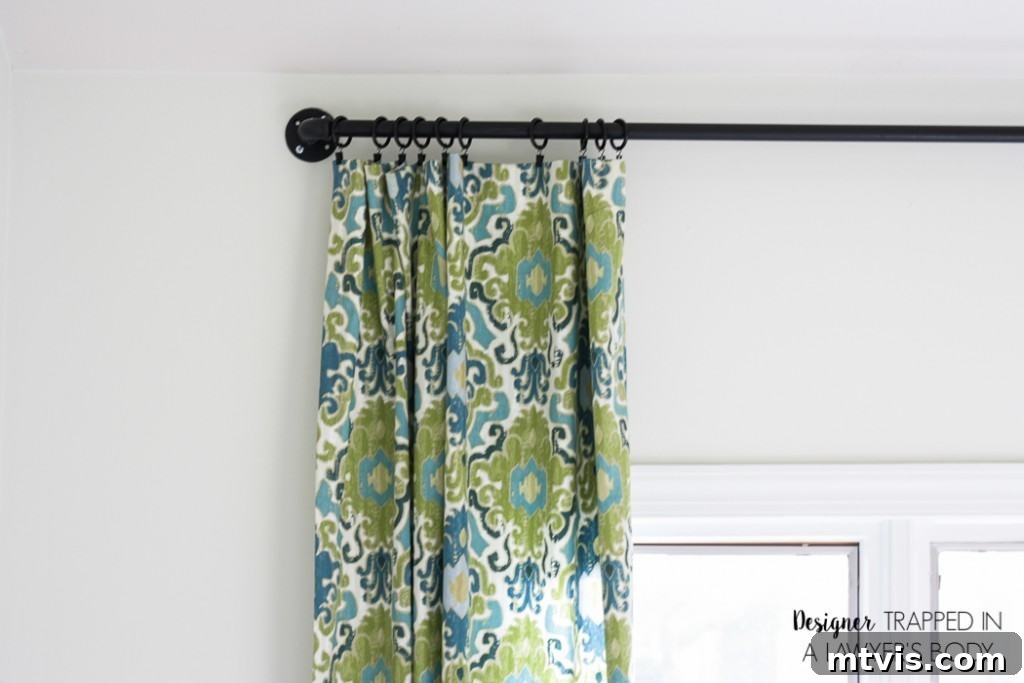 Attaching drapery clips to your finished curtain panels for easy hanging and a stylish look.