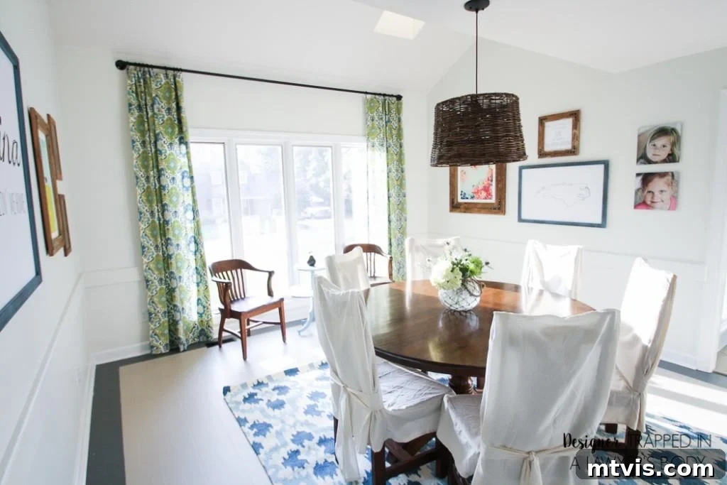 Beautifully hung DIY curtains adding elegance and custom style to your living space.