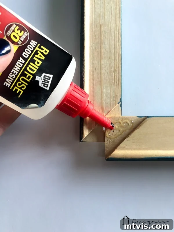Craft Stunning Frames No Workshop Needed 5 Close-up of DIY picture frame corner assembly