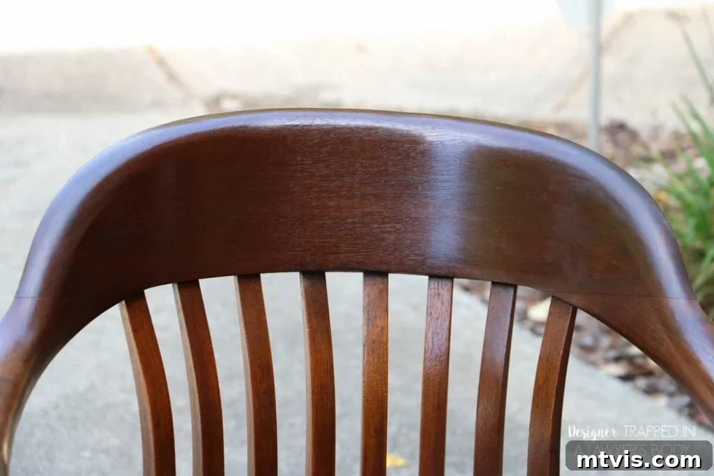 Effortless Wood Chair Refinishing 21 AFTER: The second antique wood chair, fully refinished and looking refreshed.