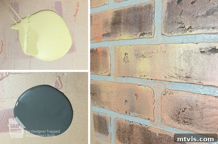 Applying Midtone Paint Colors to Faux Brick Panels