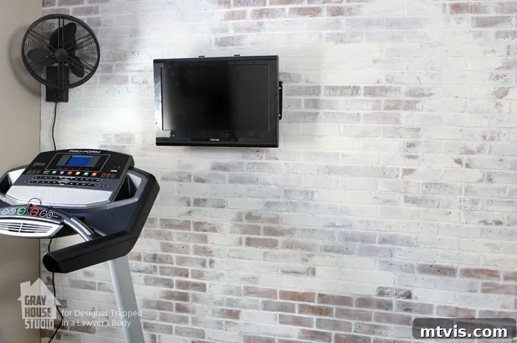 Before and After Faux Brick Wall Paint Transformation